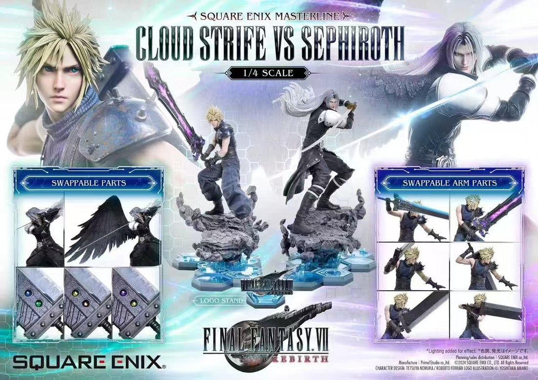 Final Fantasy Prime 1 Studio Cloud x Sephiroth Licensed Resin Statue