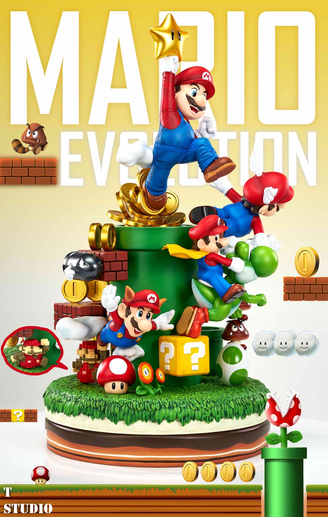 Mario Bros T Studio Mario Star Resin Statue