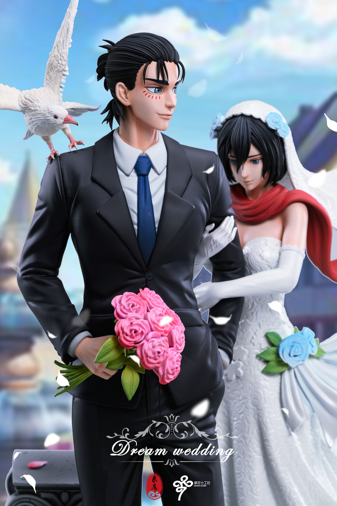 Attack on Titan LC Studio Mikasa x Eren Wedding Resin Statue