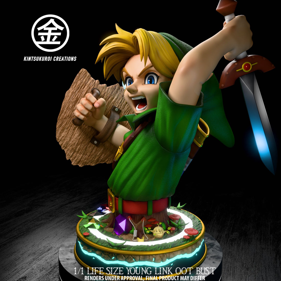 Legend of Zelda Kintsukuroi Creations Young Link Lifesize Bust Resin Statue