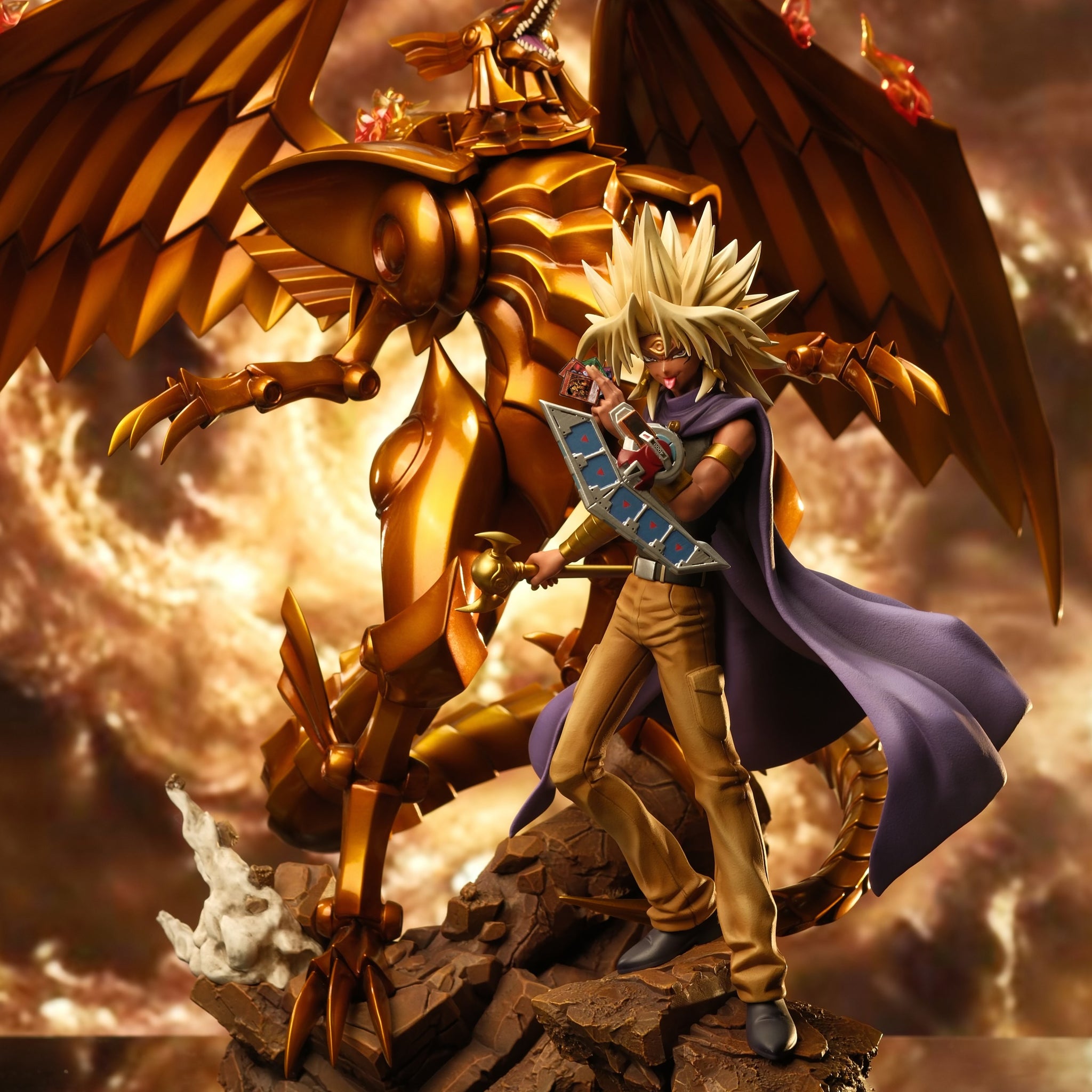 Yu Gi Oh Aftershock Studio The Winged Dragon of Ra x Marik Ishtar Resin Statue [PRE-ORDER]