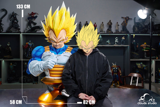 Dragon Ball Clouds Studio Vegeta Life Size Bust and Full Body Resin Statue - Preorder