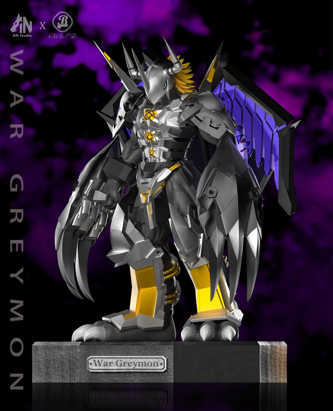 Digimon AN x BBSD Studio War Greymon x Black War Greymon Resin Statue