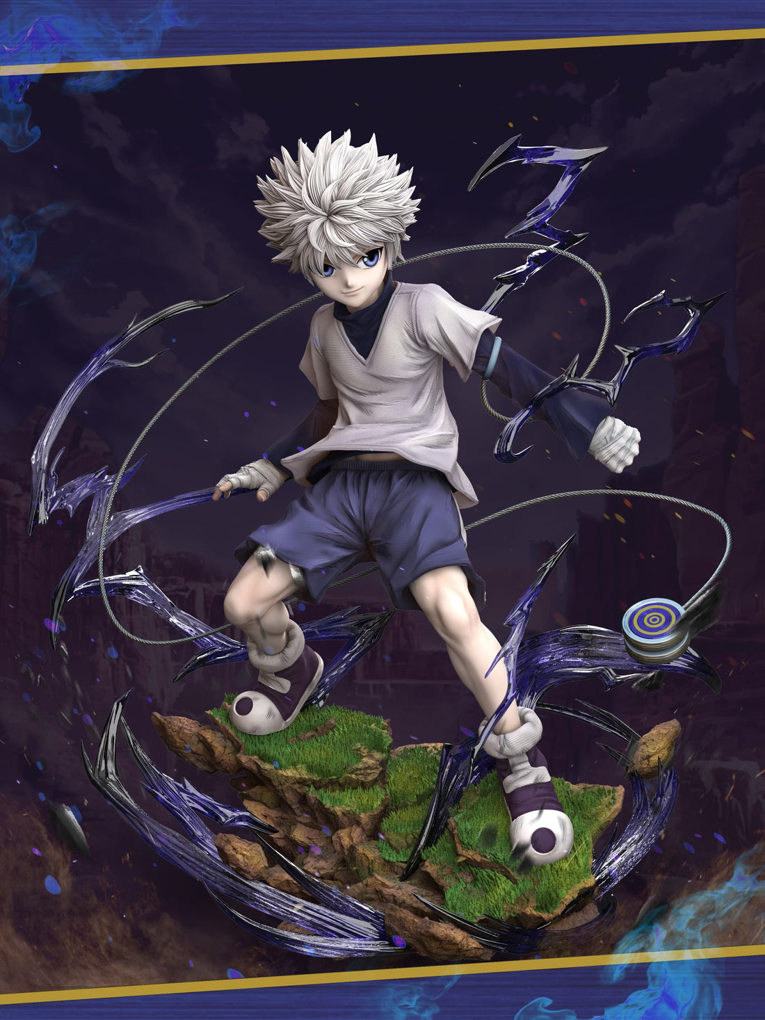 Hunter X Hunter Hunter Fan Studio Killua Zoldyck Yoyo Attack Resin Statue