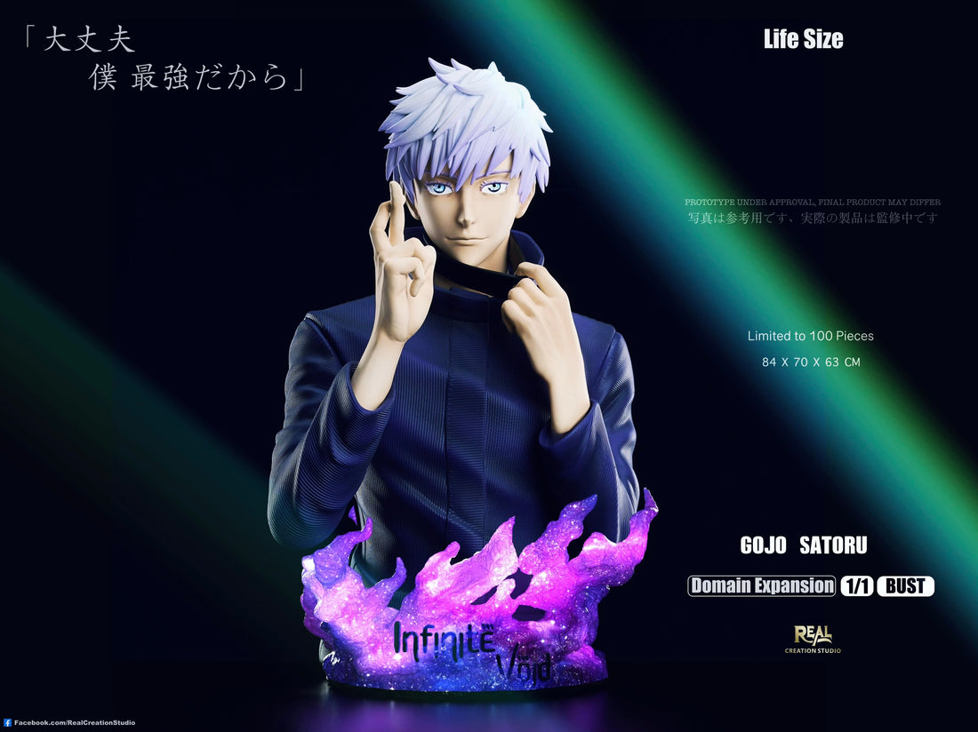 Jujutsu Kaisen Real Creation Studio Satoru Gojo Lifesize Resin Statue