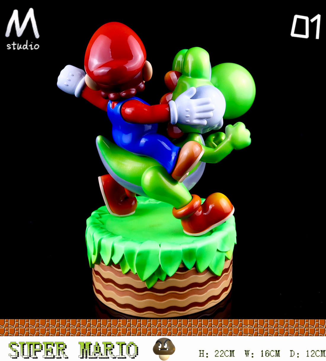 Super Mario Bros M Studio Mario x Yoshi Resin Statue - Preorder