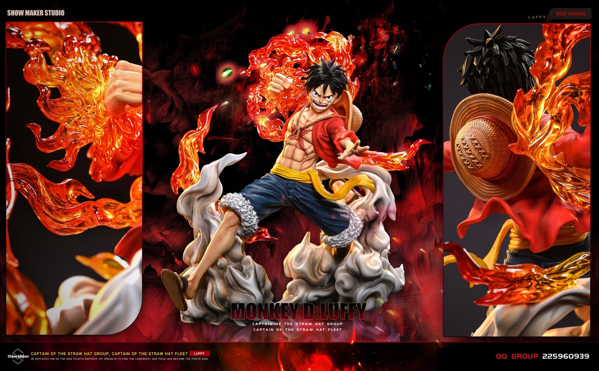 One Piece ShowMaker Studio Red Hawk Luffy Resin Statue - Preorder