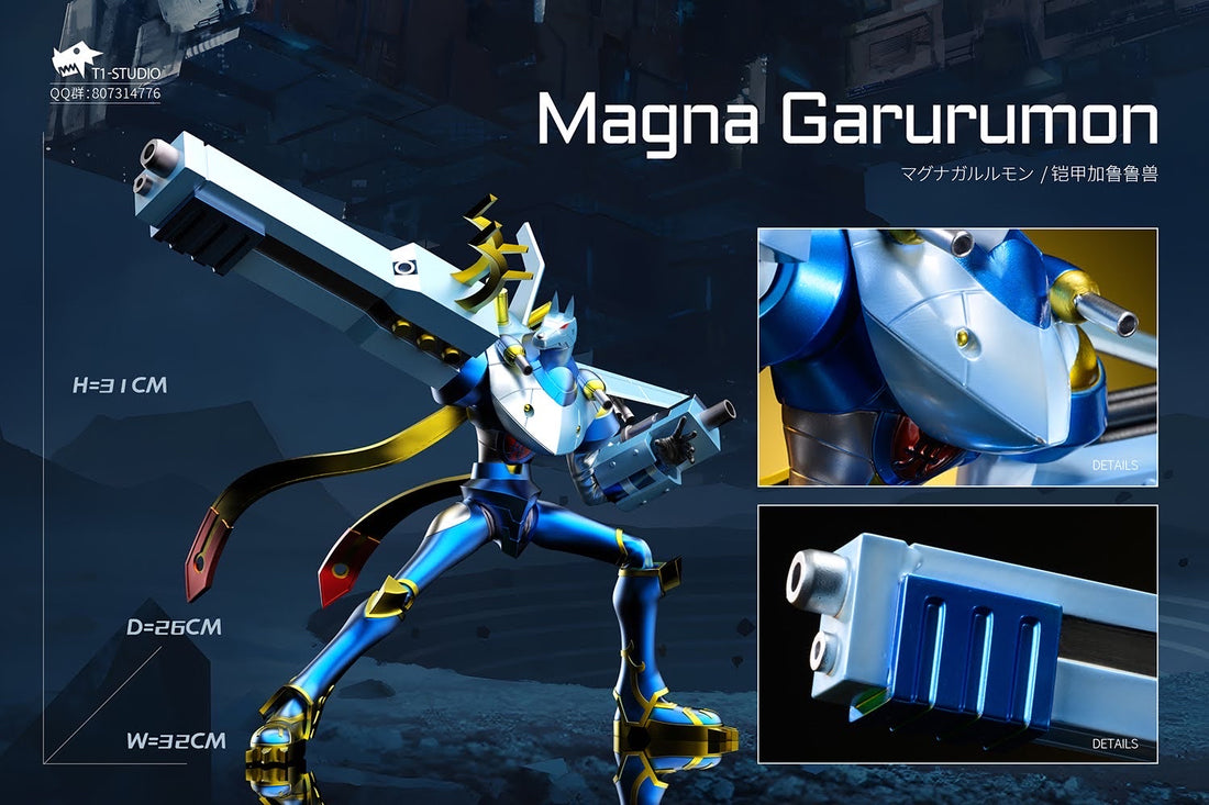 Digimon T1 Studio Magna Garurumon Resin Statue