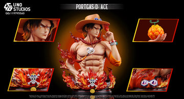 One Piece UNO Studio Portgas D Ace Bust Resin Statue [PRE-ORDER]