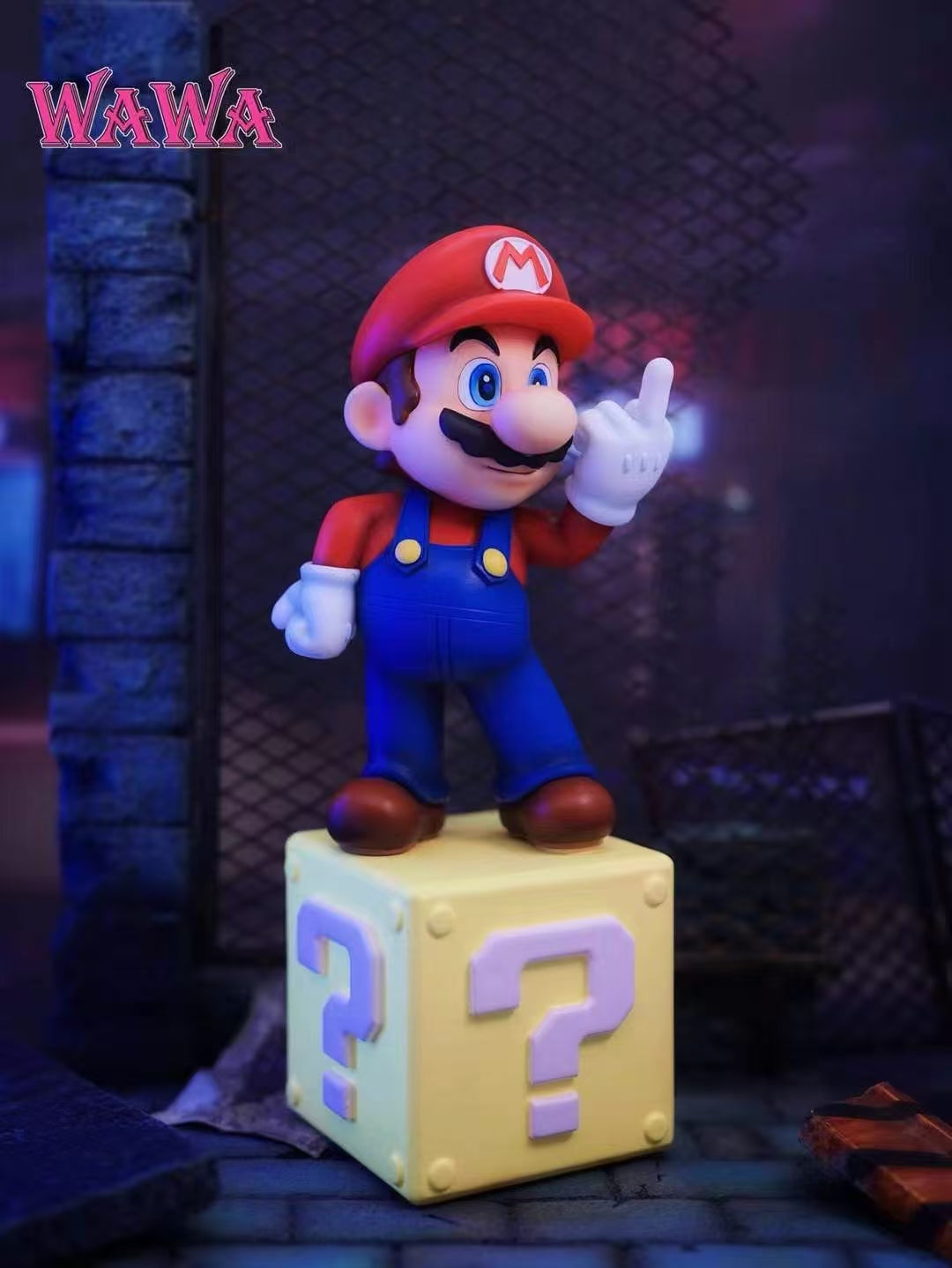 Super Mario Bros WAWA Studio Mario Cube Resin Statue