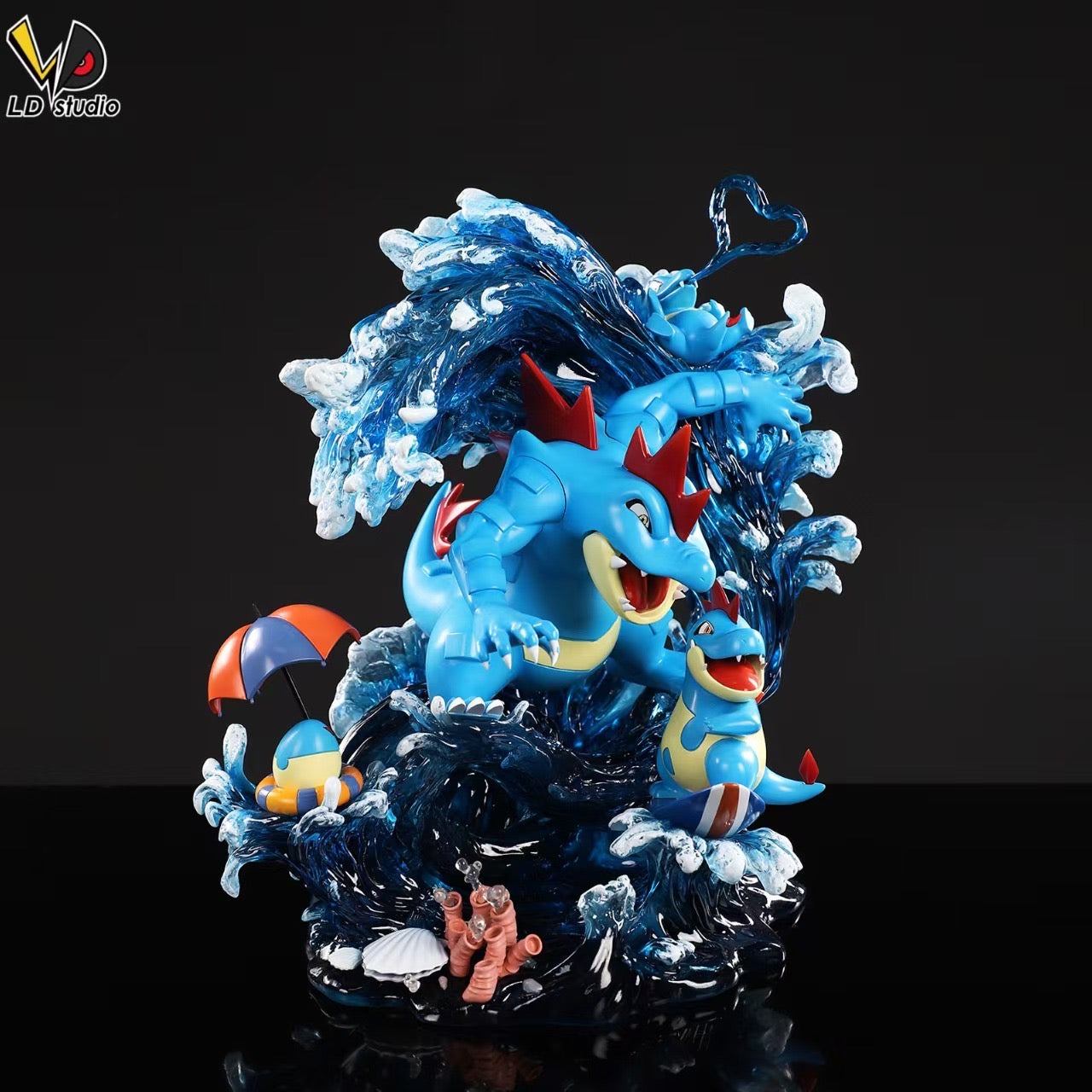 Pokemon LD Studio Feraligatr Evolution Group Resin Statue [PRE-ORDER]