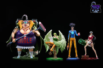 One Piece New Century Studio Donquixote Pirates Baby 5 x Monet x Kyuin x Caesar Clown Resin Statue [PRE-ORDER]