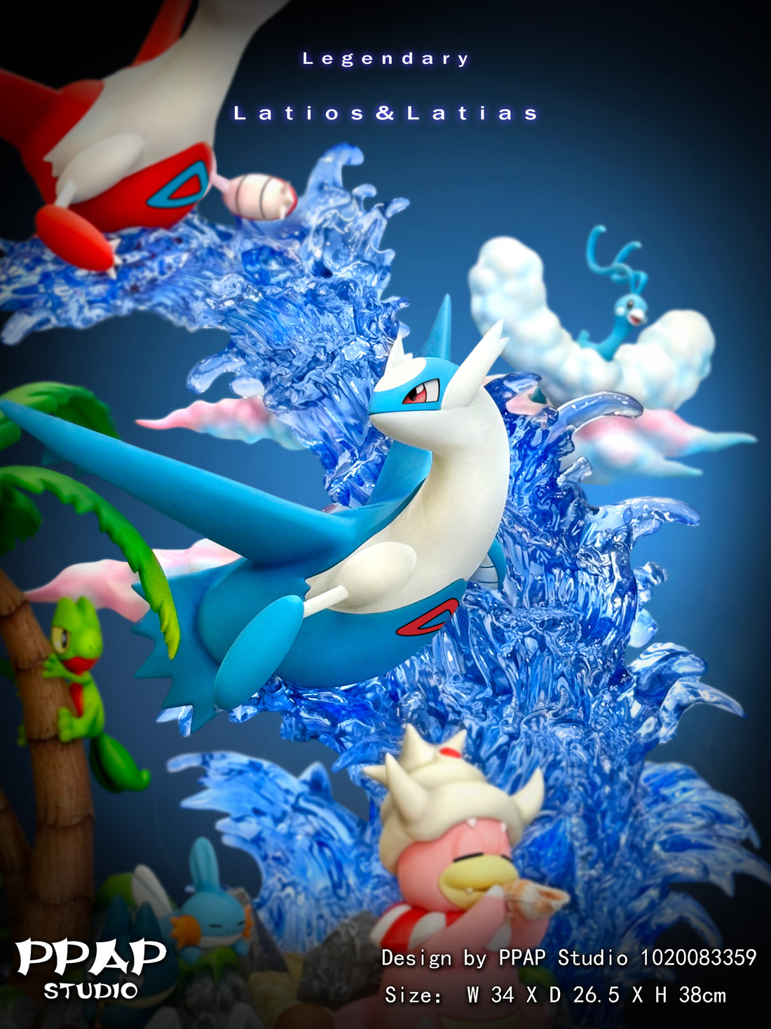 Pokemon PPAP Studio Legendary Latios x Latias Resin Statue