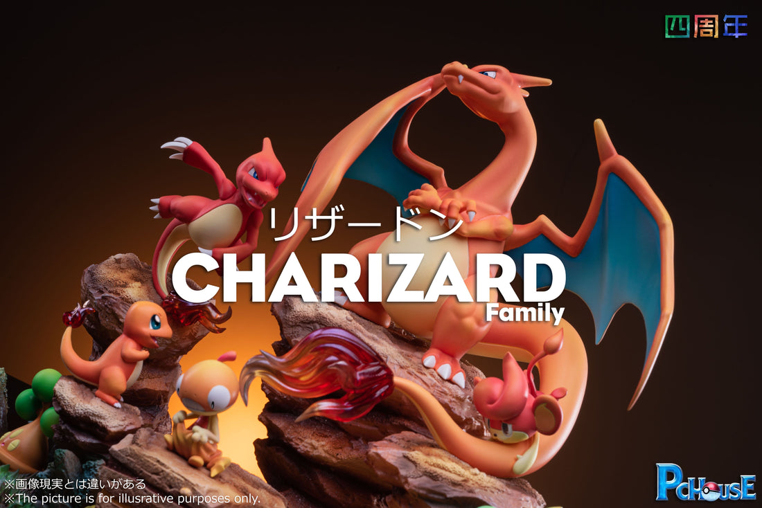 Pokemon PcHouse Studio Charizard Family Resin Statue