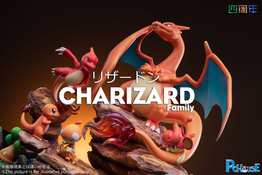 Pokemon PcHouse Studio Charizard Family Resin Statue - Preorder