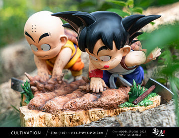 Dragon Ball Dim Model Studio Goku and Krillin Roshi School Vol.2 Farm Training Resin Statue [EUROPE STOCK]