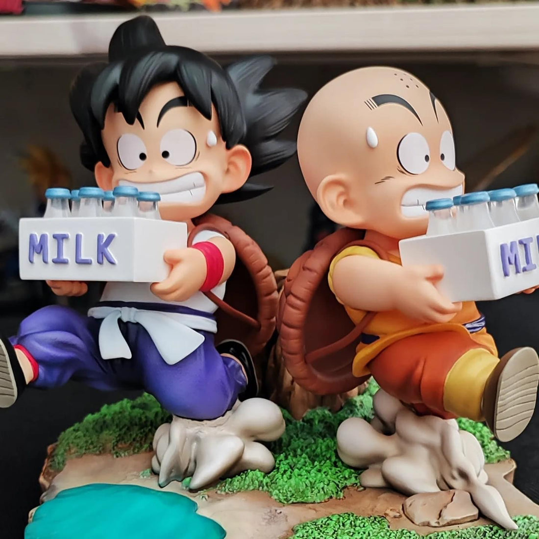 Dragon Ball Dim Model Studio Goku and Krillin Roshi School Vol.1 Milk Resin Statue