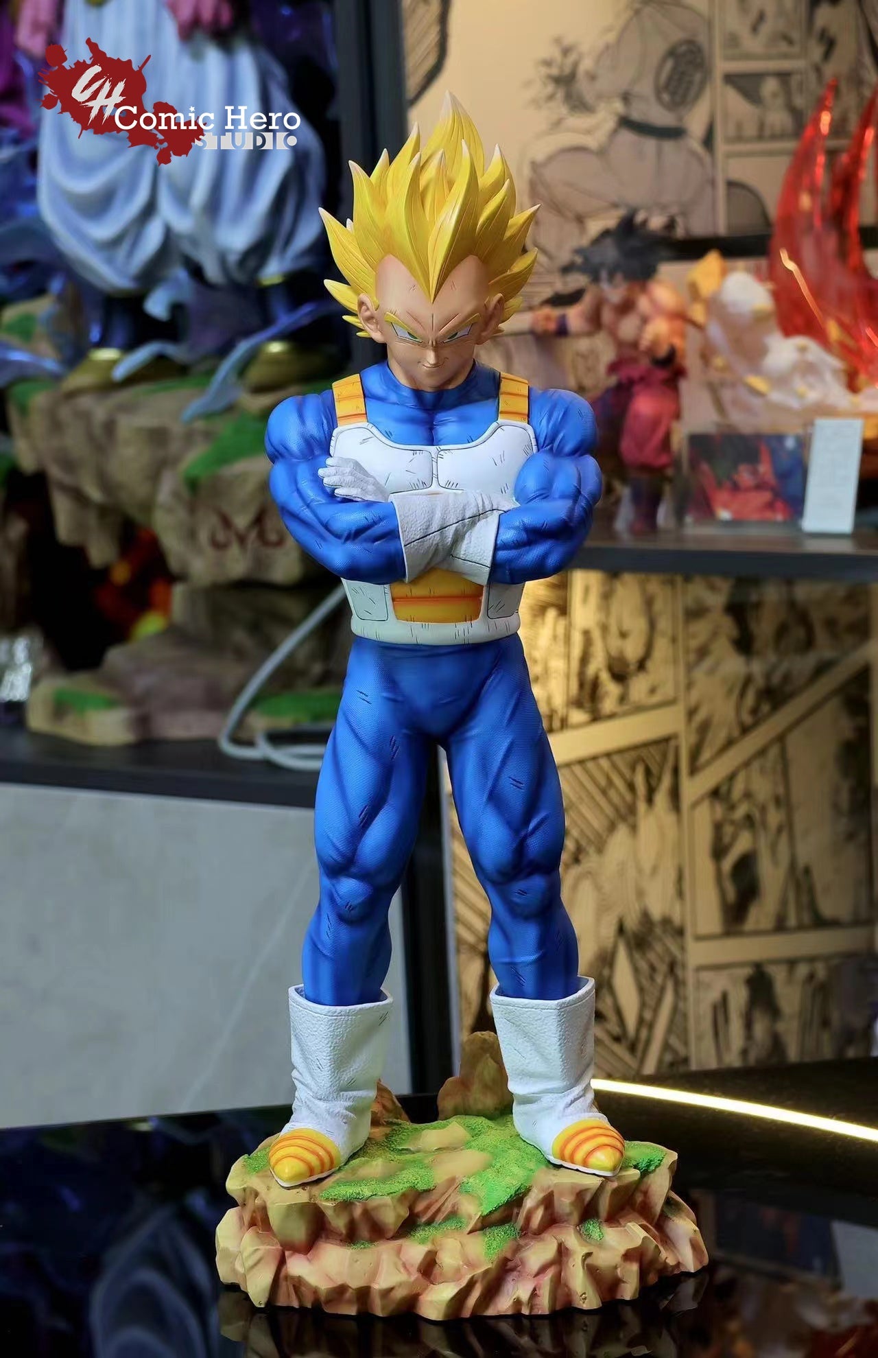 Dragon Ball Comic Hero Studio Armor Vegeta SSJ Resin Statue [EUROPE STOCK]