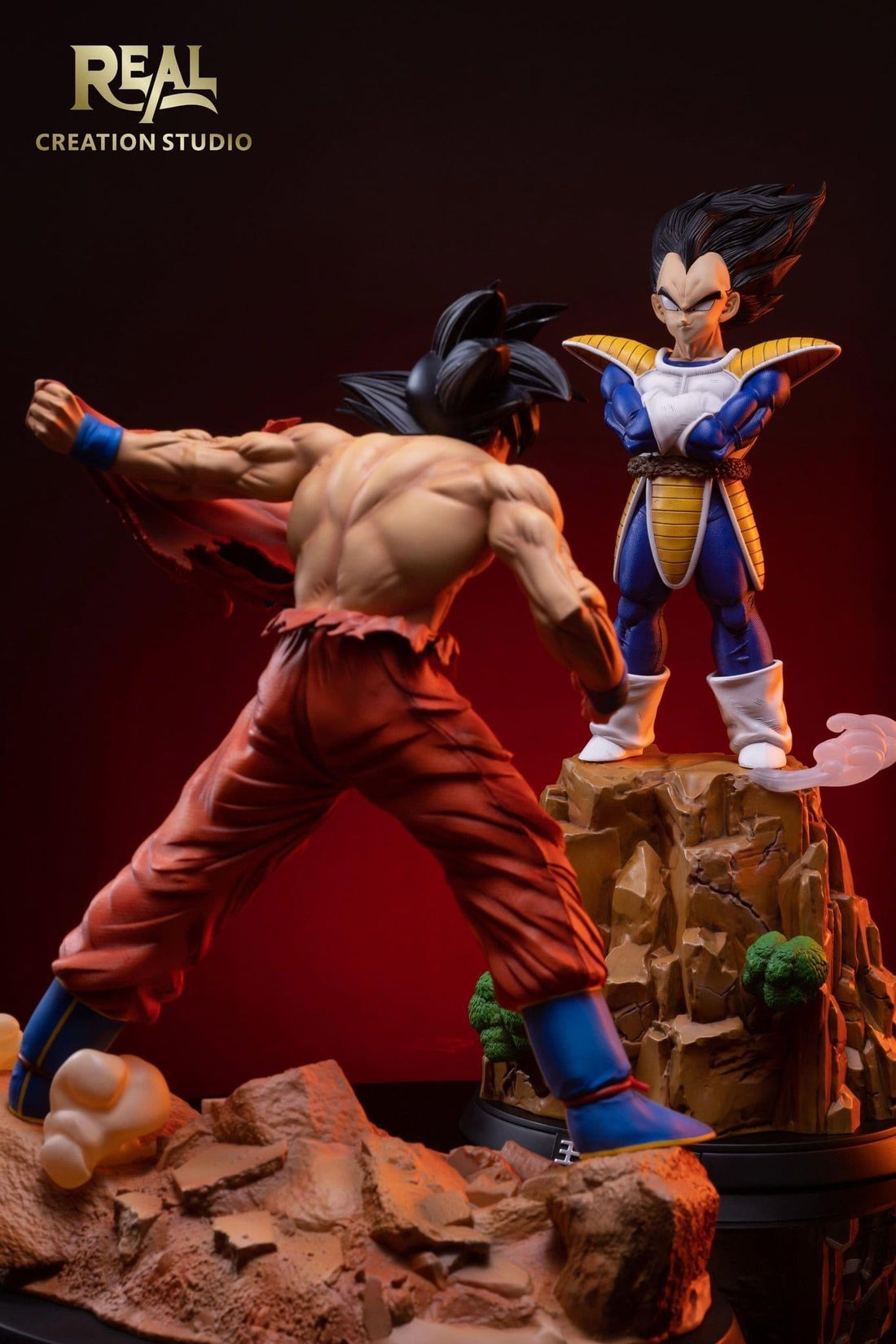 Dragon Ball Real Creation Studio Vegeta VS Goku Resin Statue